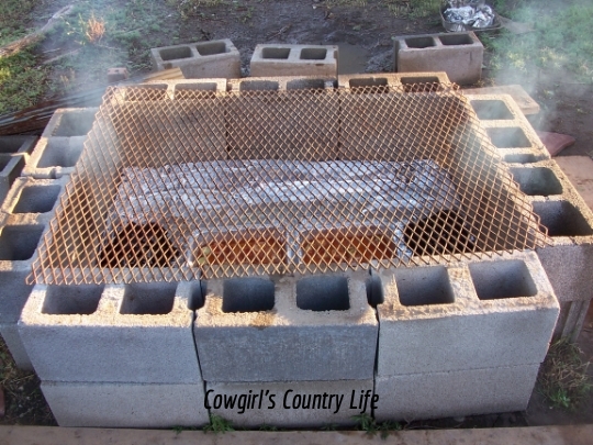 Cinder block top bbq pits